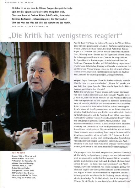 Interview mit Gerhard Rühm mit der Redakteurin Lina Bibaric